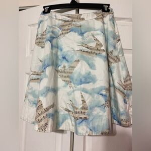 Anthropologie Maeve Songbird Music circle A-line Skirt size 6